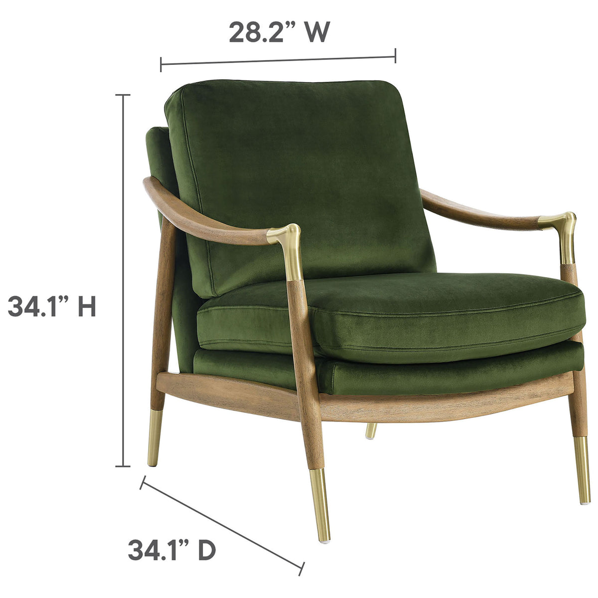 Generously sized armchair offers spacious seating depth and width with balanced proportions for relaxing || EEI-7056-MOG-WAL || dimension_studio
