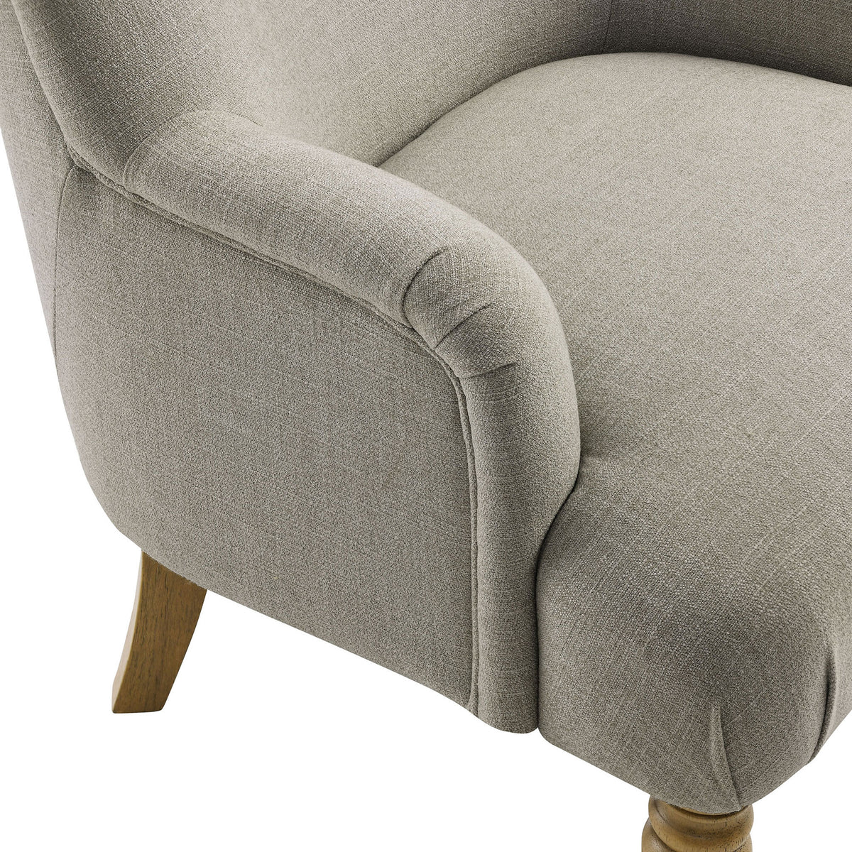 Textured slub fabric and neatly piped armrest add a polished finish || EEI-7057-LIN || detail_studio