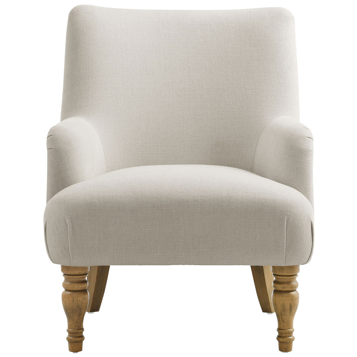 Textured salt fabric, high back, and French piping bring timeless comfort to your space. || EEI-7057-SAL || front_studio