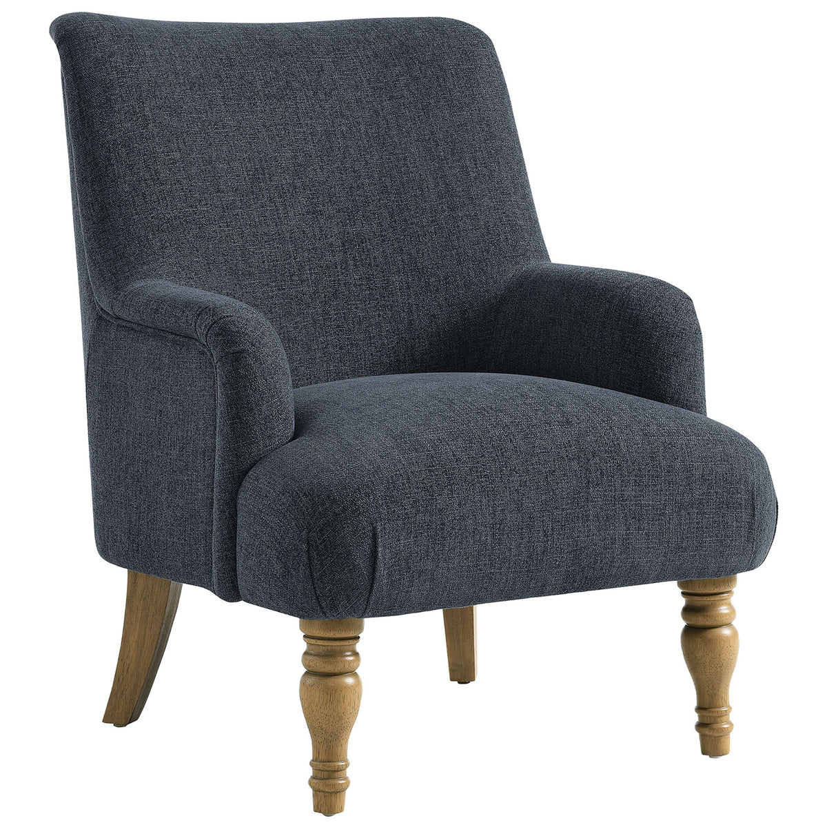 Textured slub weave upholstery and plush cushioning deliver a tailored, inviting seat || EEI-7057-SLB || front_angle_studio