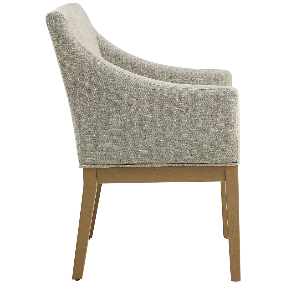 Alton armchair highlighting generous seat cushion, gently curved backrest, and clean track arms || EEI-7058-LIN-NAT || side_studio