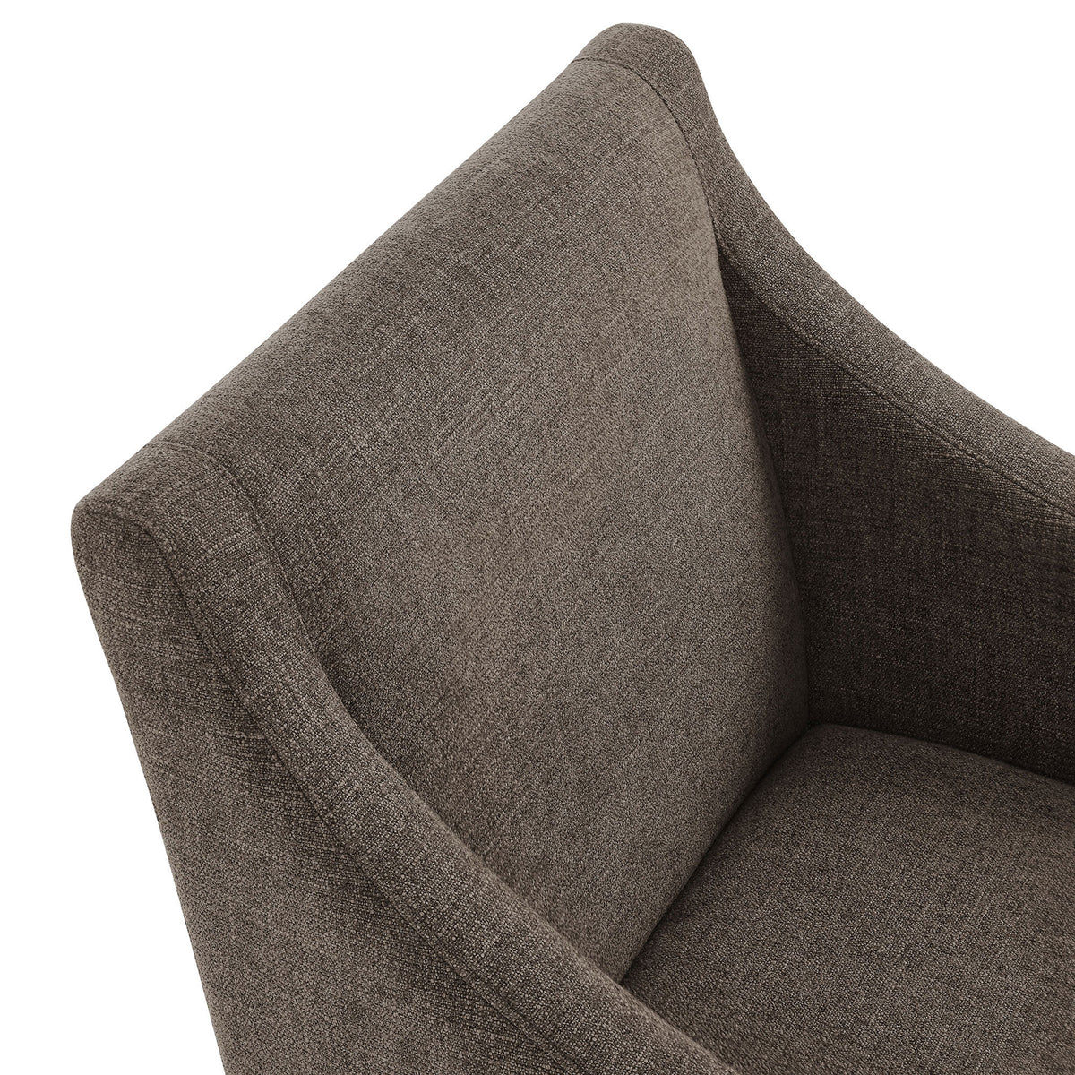 Slub weave mocha upholstery and thick padded seat cushion for comfortable everyday dining || EEI-7058-MOC-NAT || detail_studio
