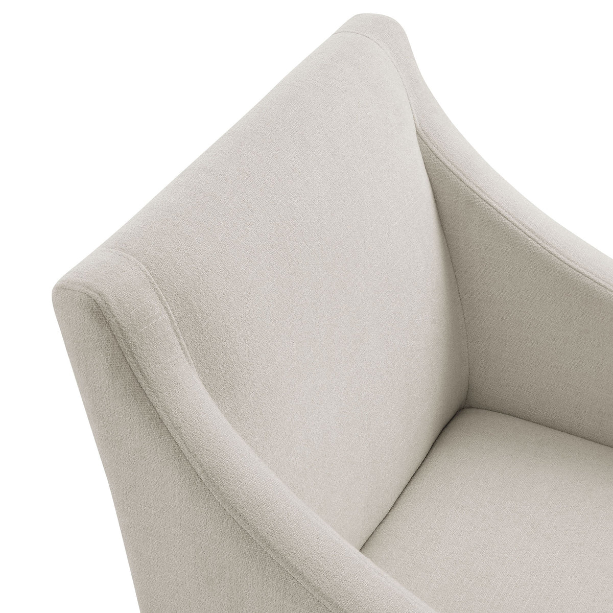 Textured slub-weave upholstery and curved armrests of the Alton chair add comfort and visual softness || EEI-7058-SAL-BLK || detail_studio