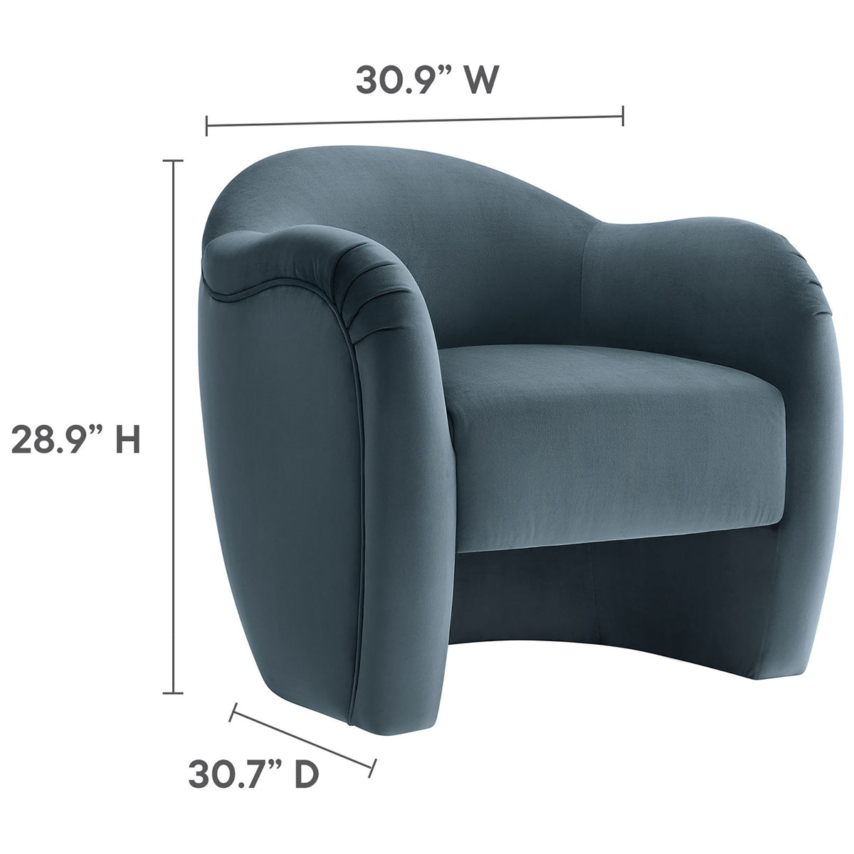 Generous proportions and curved barrel form provide enveloping comfort || EEI-7074-CAB || dimension_studio