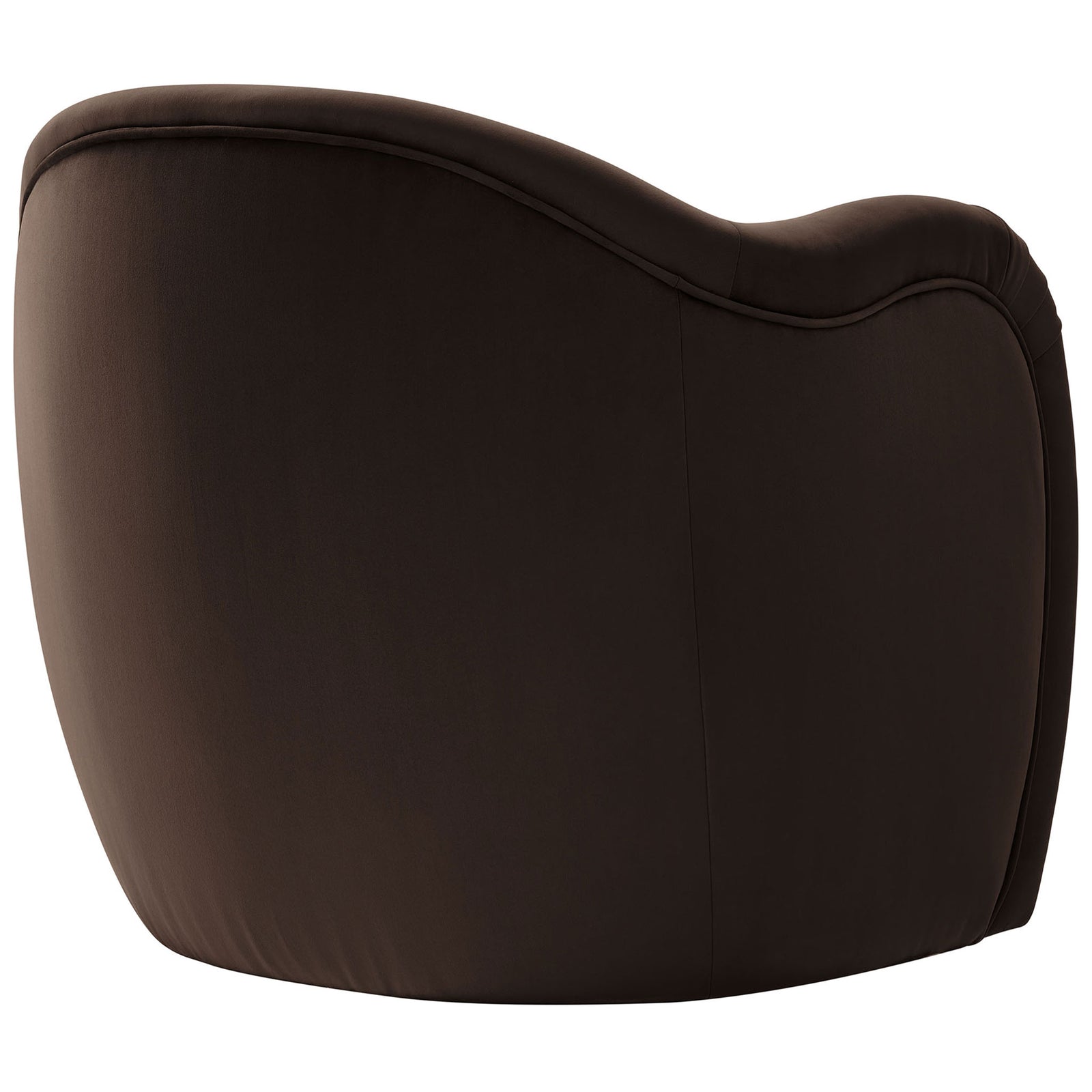 Smooth rounded backrest and tailored seams create a sleek, modern profile. || EEI-7074-CHB || back_studio