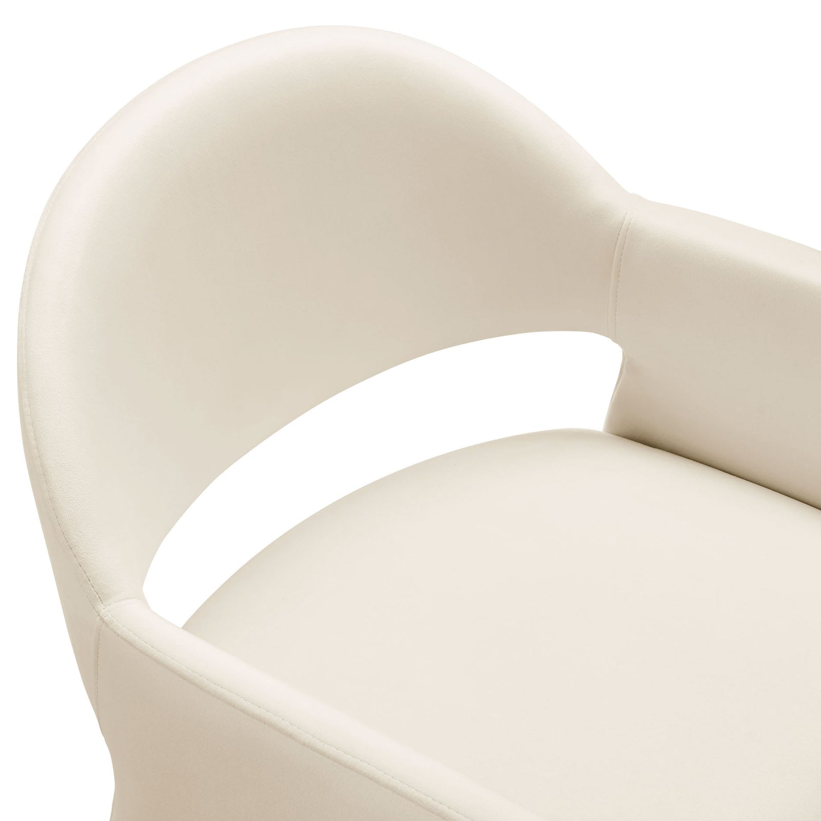 Soft performance velvet upholstery on the Talia chair's curved backrest and smooth, generously cushioned seat || EEI-7081-ALA || detail_studio