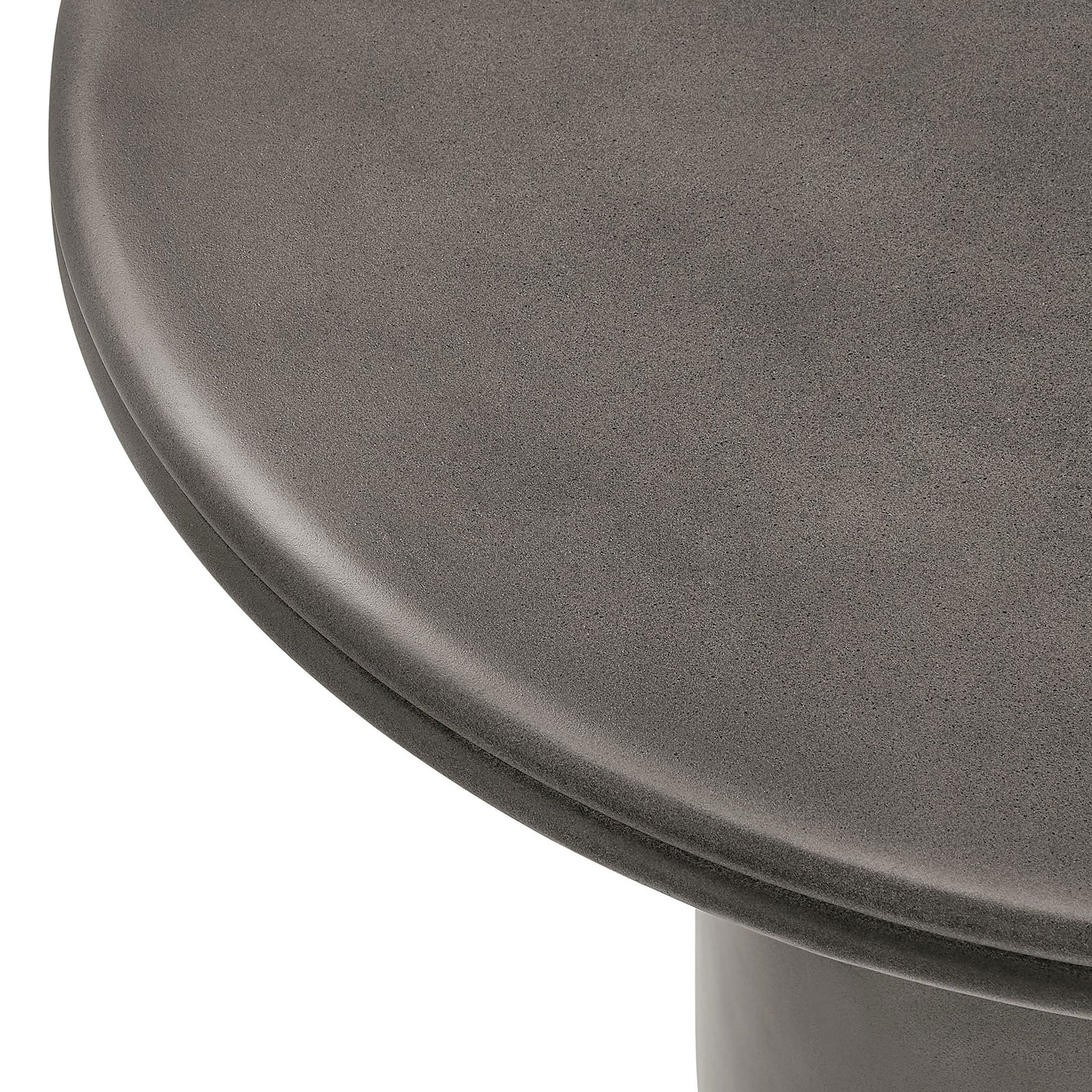 Gray concrete tabletop highlighting smooth texture and sculpted double lip edge || EEI-7087-GRY || detail_studio