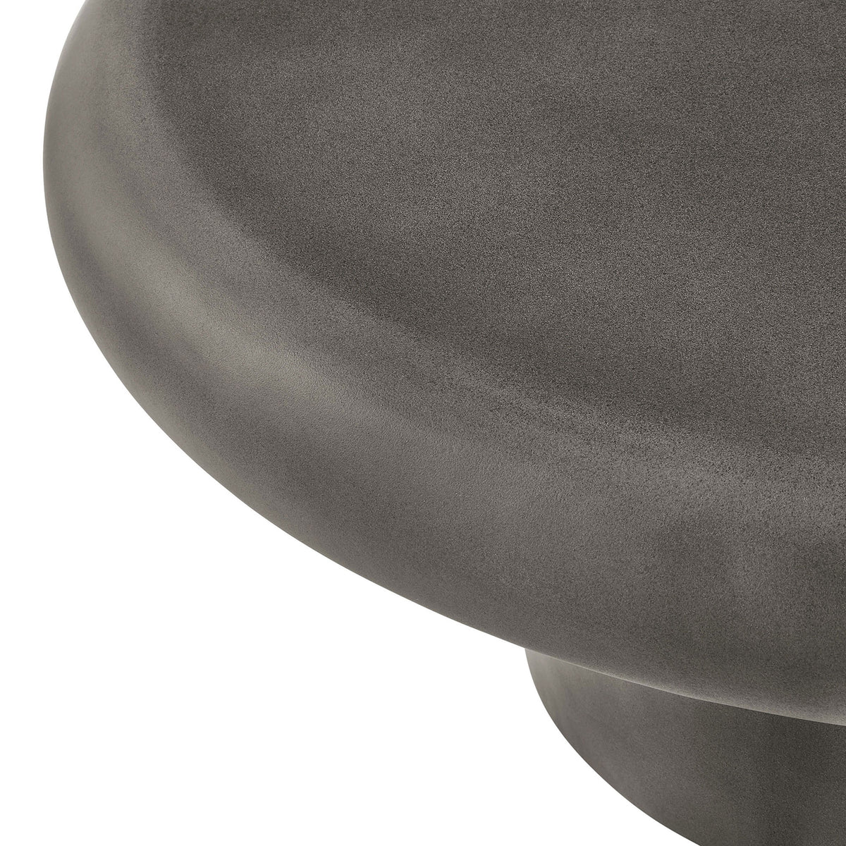 Gray concrete finish and rounded bullnose edge highlighting the table's smooth, refined texture || EEI-7092-GRY || swatch_studio