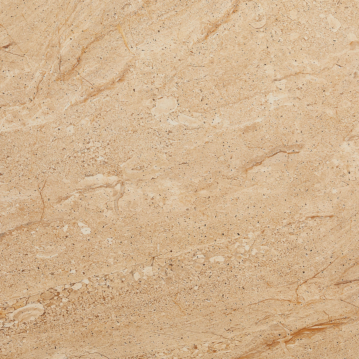 Faux travertine surface features warm sand tones, soft veining, and natural-looking speckled texture || EEI-7093-TRV || swatch_studio