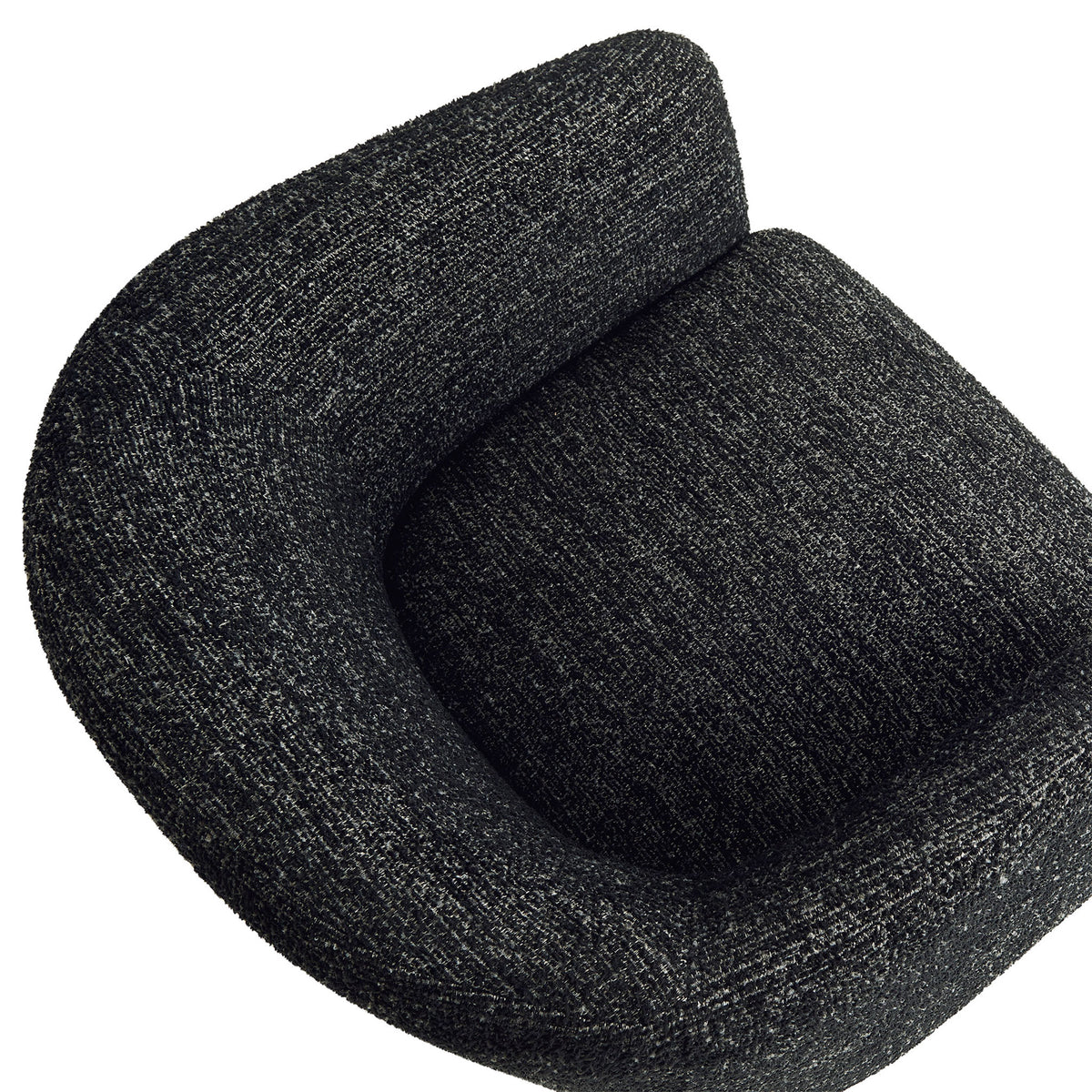 Soft brushed boucle texture and rounded seat contour for cozy, supportive comfort || EEI-7100-CHA || detail_studio