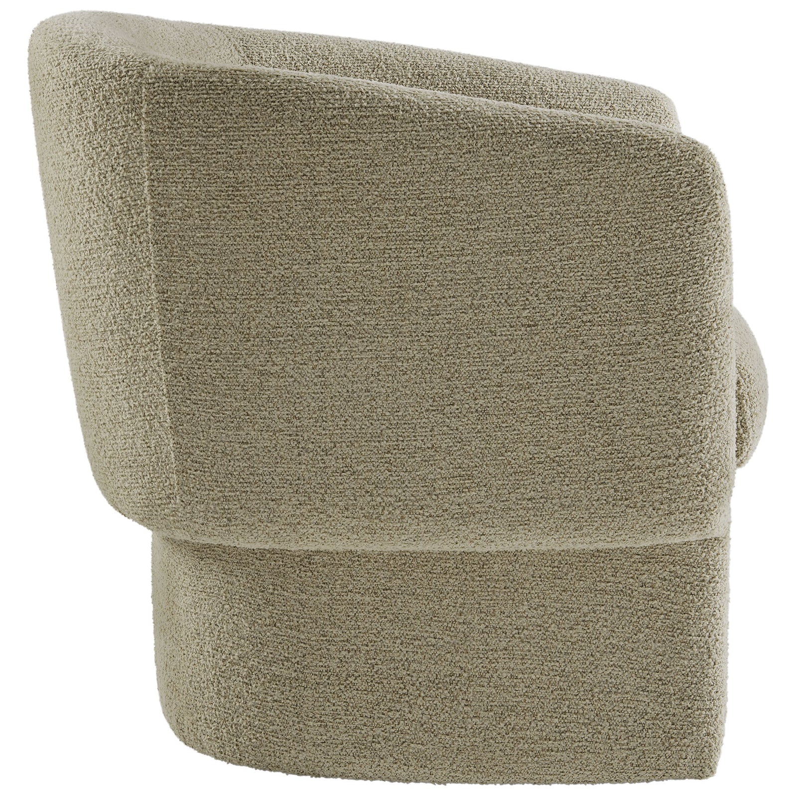 Gently sloped arm and seamless silhouette showcase the chair's plush, textured boucle || EEI-7100-CRK || side_studio