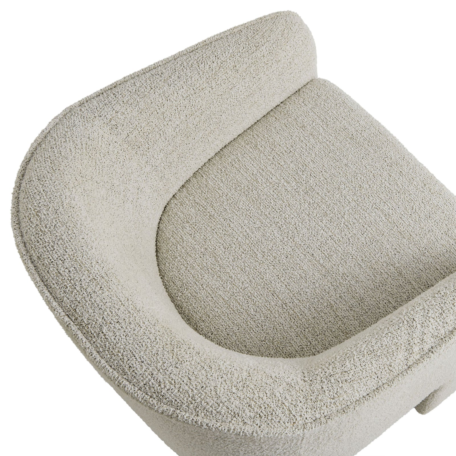 Cushioned seat and rounded back featuring soft boucle texture in parchment || EEI-7101-PCH || detail_studio