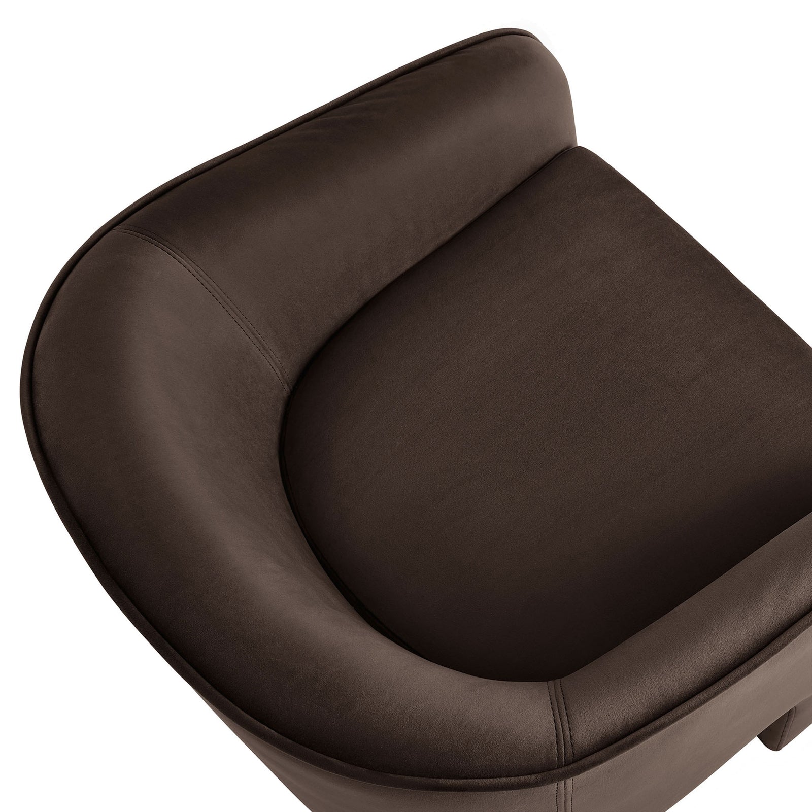 Piped edges and gently rounded backrest wrap the cushion for a soft, supportive seat || EEI-7102-CHB || detail_studio