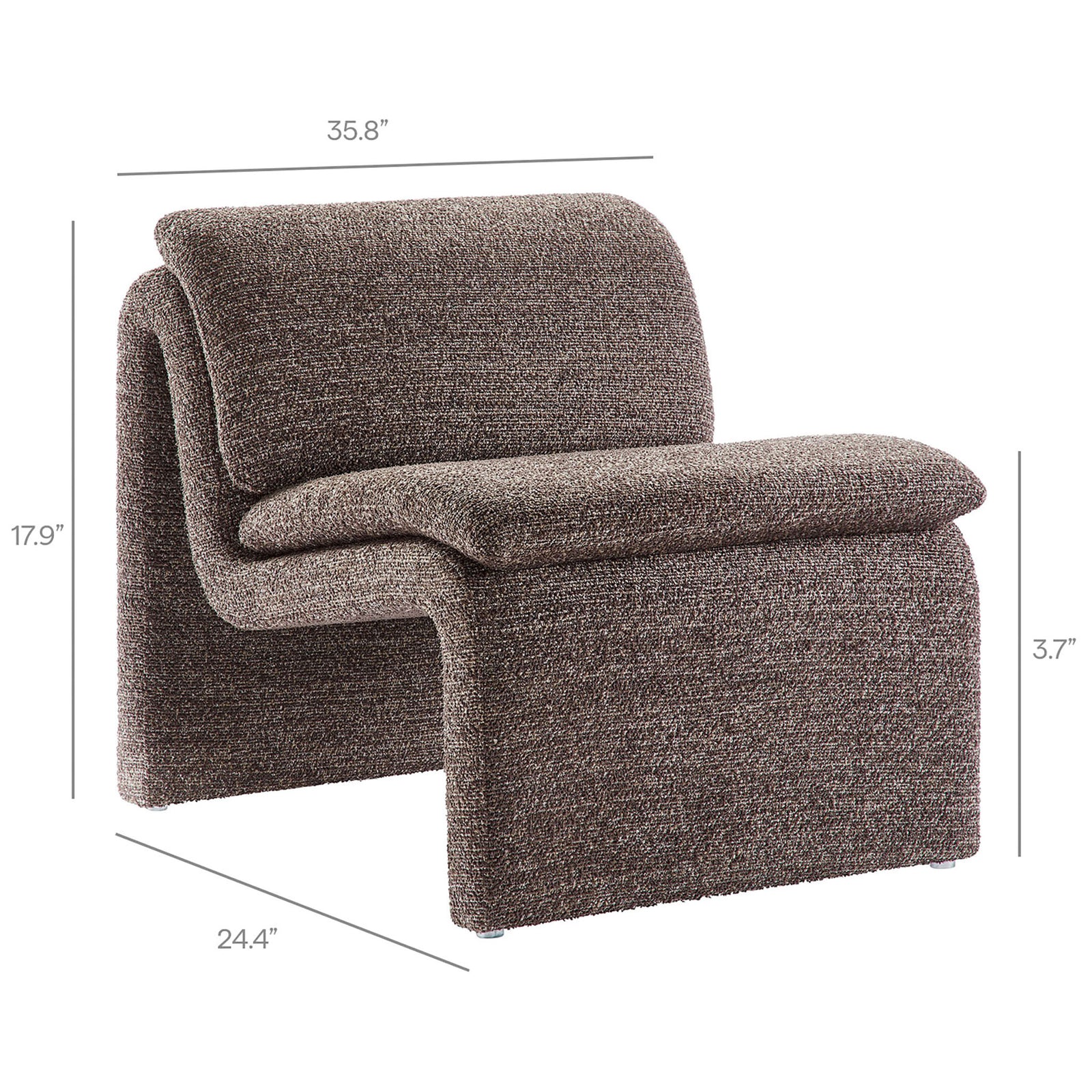 Compact accent chair with generous seat depth and sculptural lines suited to snug spaces || EEI-7103-ATQ || dimension_studio