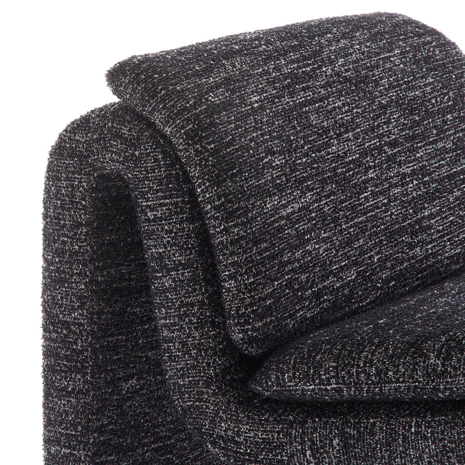 Thick, pillowy cushioning and rich boucle texture emphasize comfort and tactile appeal. || EEI-7103-CHA || detail_studio