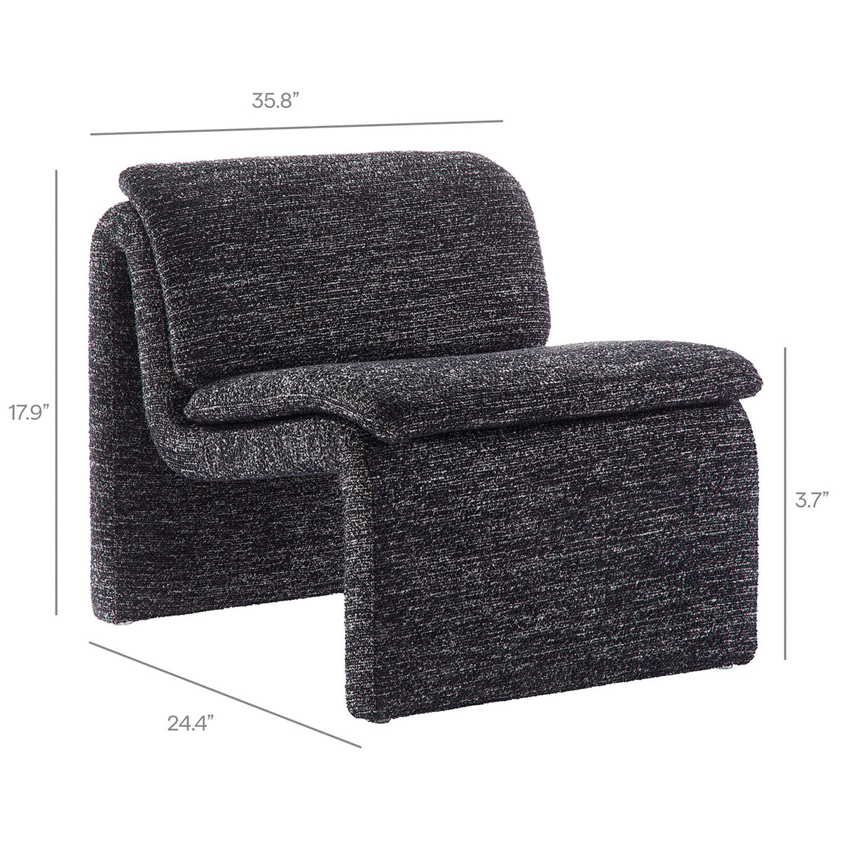 Compact, curvy lounge chair delivers modern comfort in a space-savvy silhouette. || EEI-7103-CHA || dimension_studio