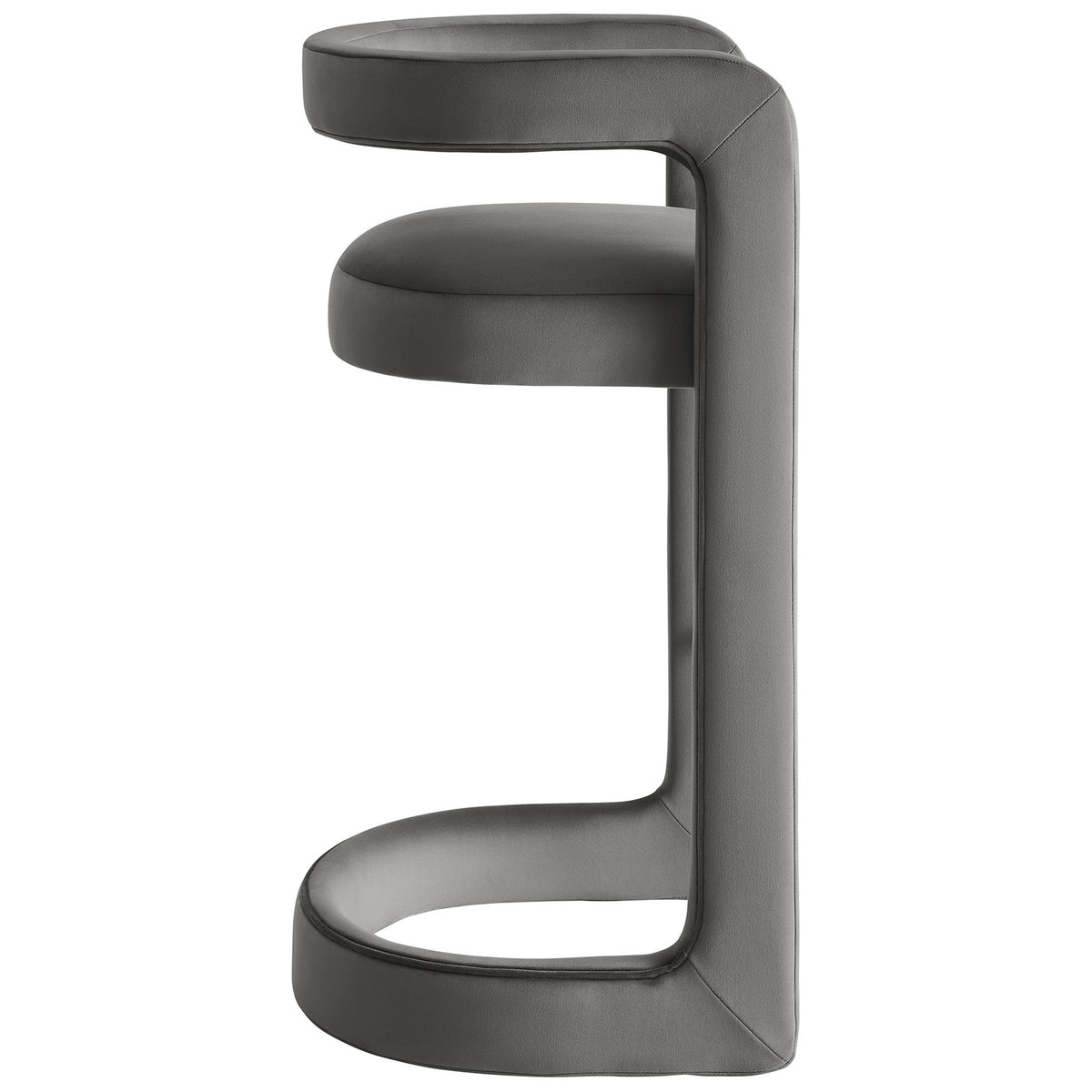 Continuous wrapped frame with thickly cushioned seat in performance velvet || EEI-7108-STG || side_studio
