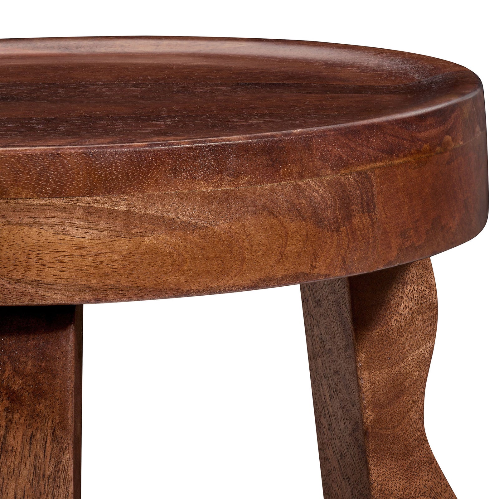 Close-up of the smooth carved seat edge and rich walnut grain || EEI-7140-WAL || detail_studio