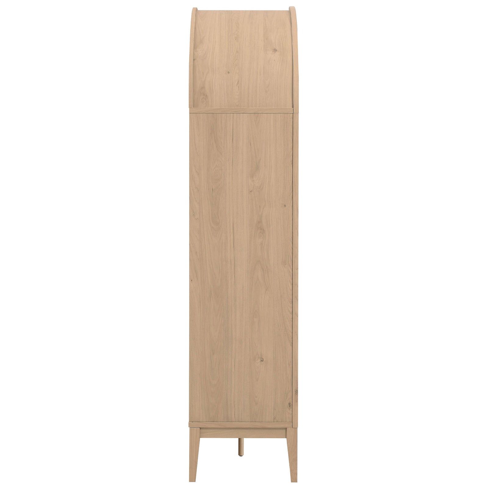 Slim side profile highlights smooth wood grain and arched silhouette || EEI-7169-LOA || side_studio