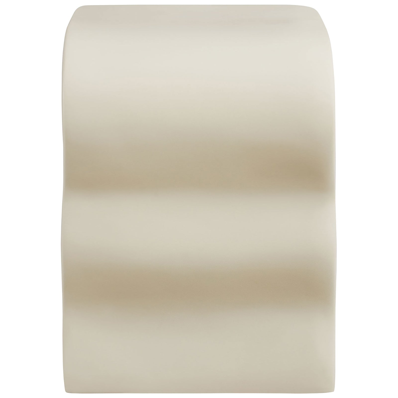 Ivory side table showing the smooth wavy profile for a playful, modern accent in any room || EEI-7171-IVO || side_studio