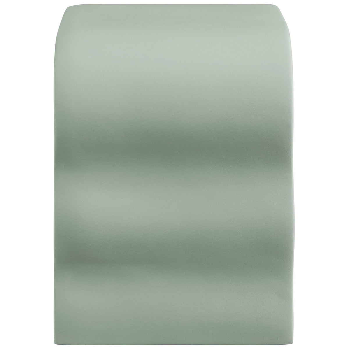 Sage green squiggle side table showcasing its smooth sculpted wavy silhouette || EEI-7171-SGE || side_studio
