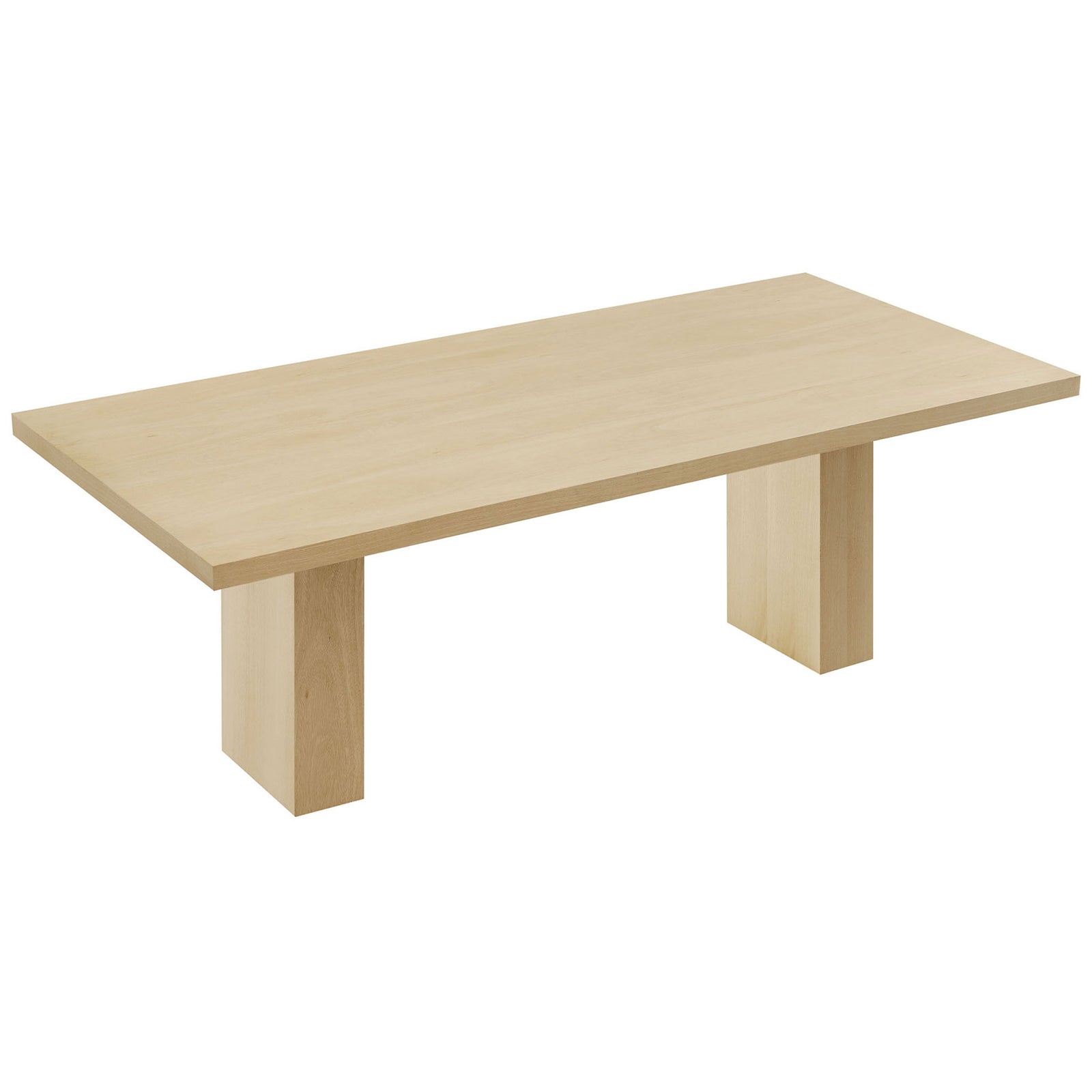 Smooth natural wood veneer tabletop with generous surface for dining and decor || EEI-7173-NAT || top_angle_studio