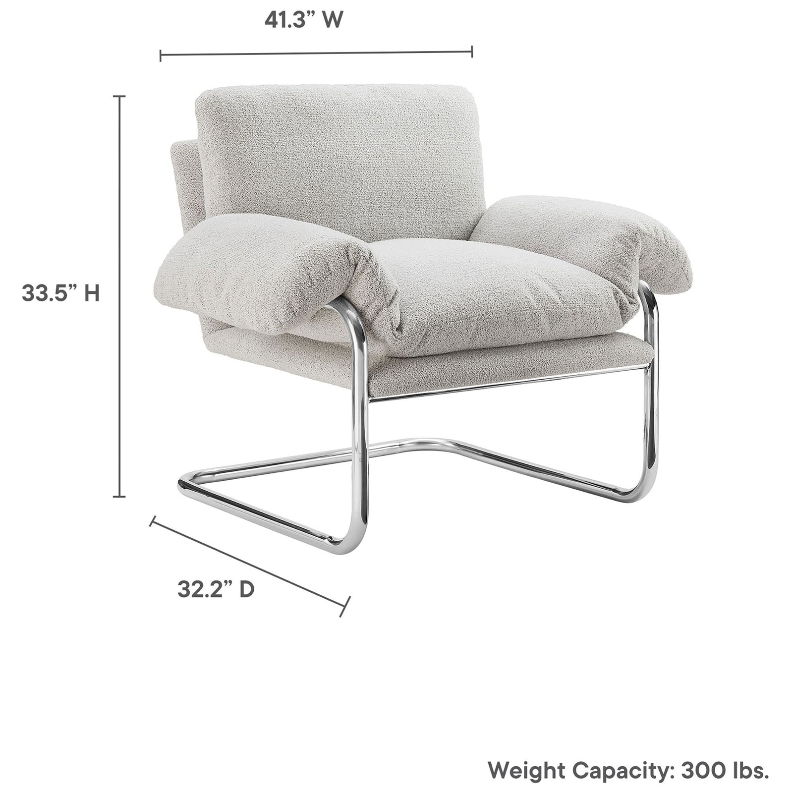 Spacious proportions and 300 lb capacity paired with plush cushioning and a sleek steel frame. || EEI-7180-NPT || dimension_studio