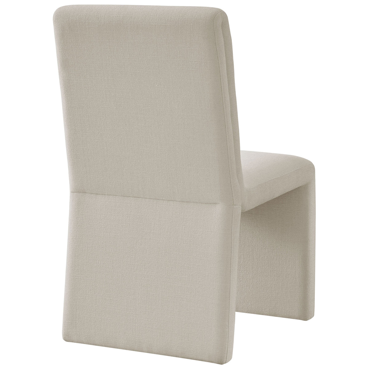 Emory dining chair in salt fabric showcasing the smooth upholstered back and tailored seam detail || EEI-7185-SAL || back_studio