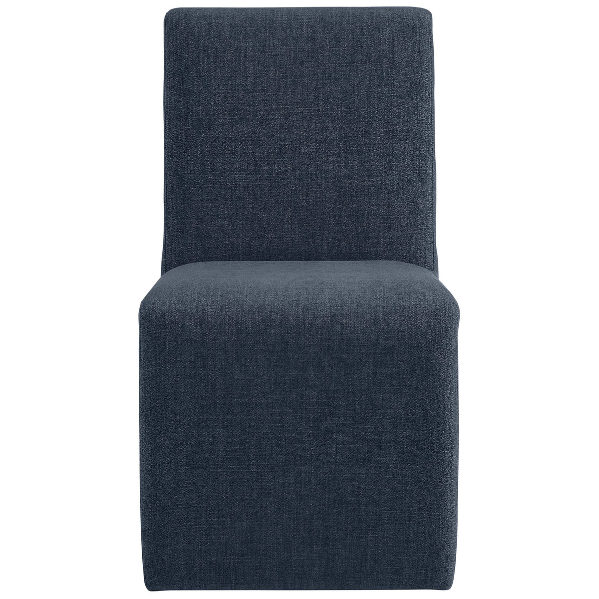 Slim armless Emory fabric dining chair in slate blue for a chic, space-saving seating accent || EEI-7185-SLB || front_studio