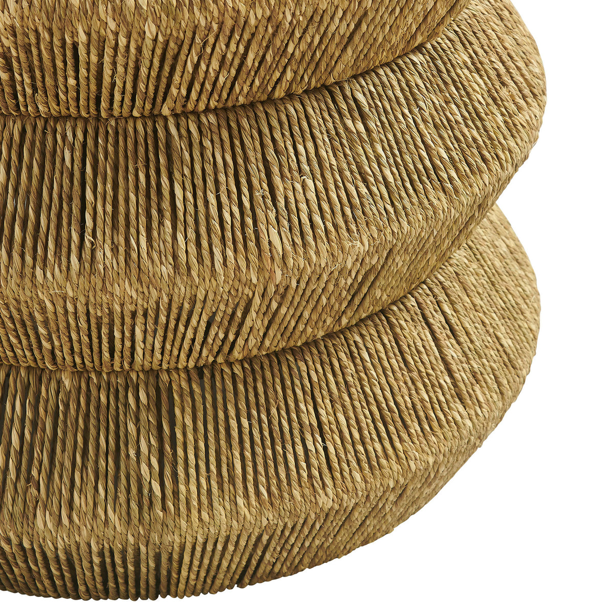 Detailed view of handwoven seagrass drum base texture || EEI-7188-WAL-NAT || detail_studio