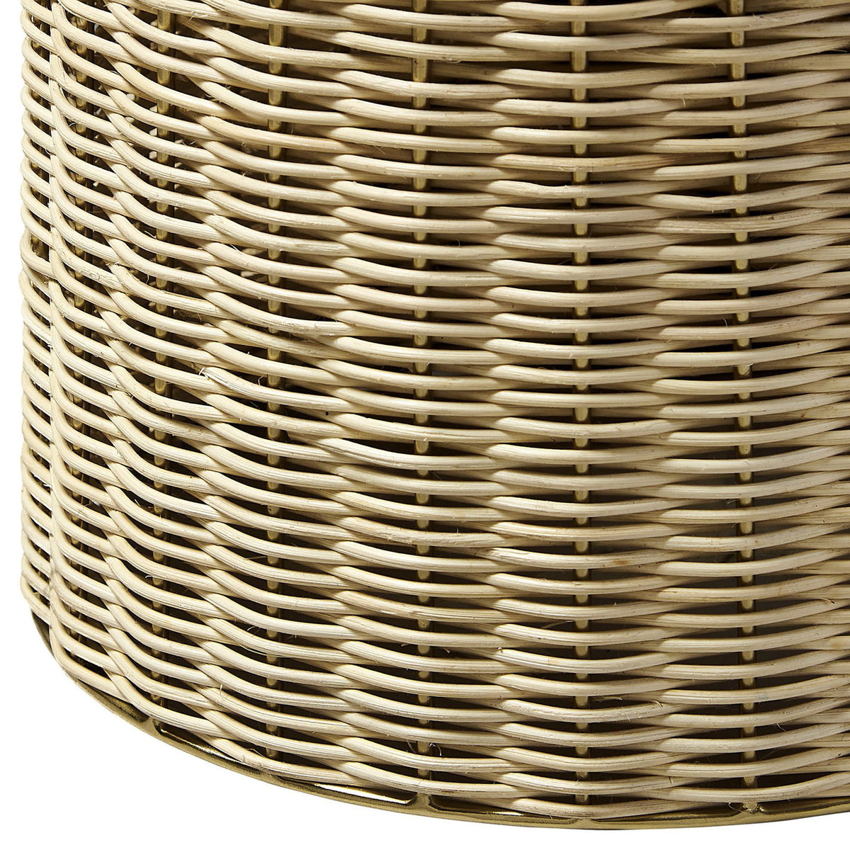 Handwoven rattan base features an organic texture with a tight, uniform weave. || EEI-7189-BBR-NAT || detail_studio