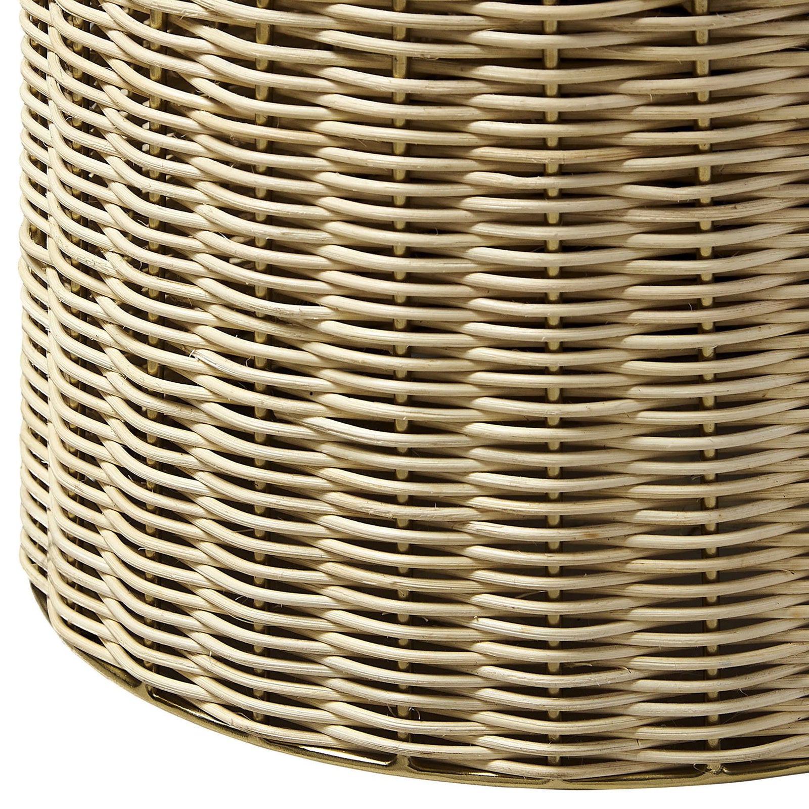 Handwoven rattan base features an organic texture with a tight, uniform weave. || EEI-7189-BBR-NAT || detail_studio