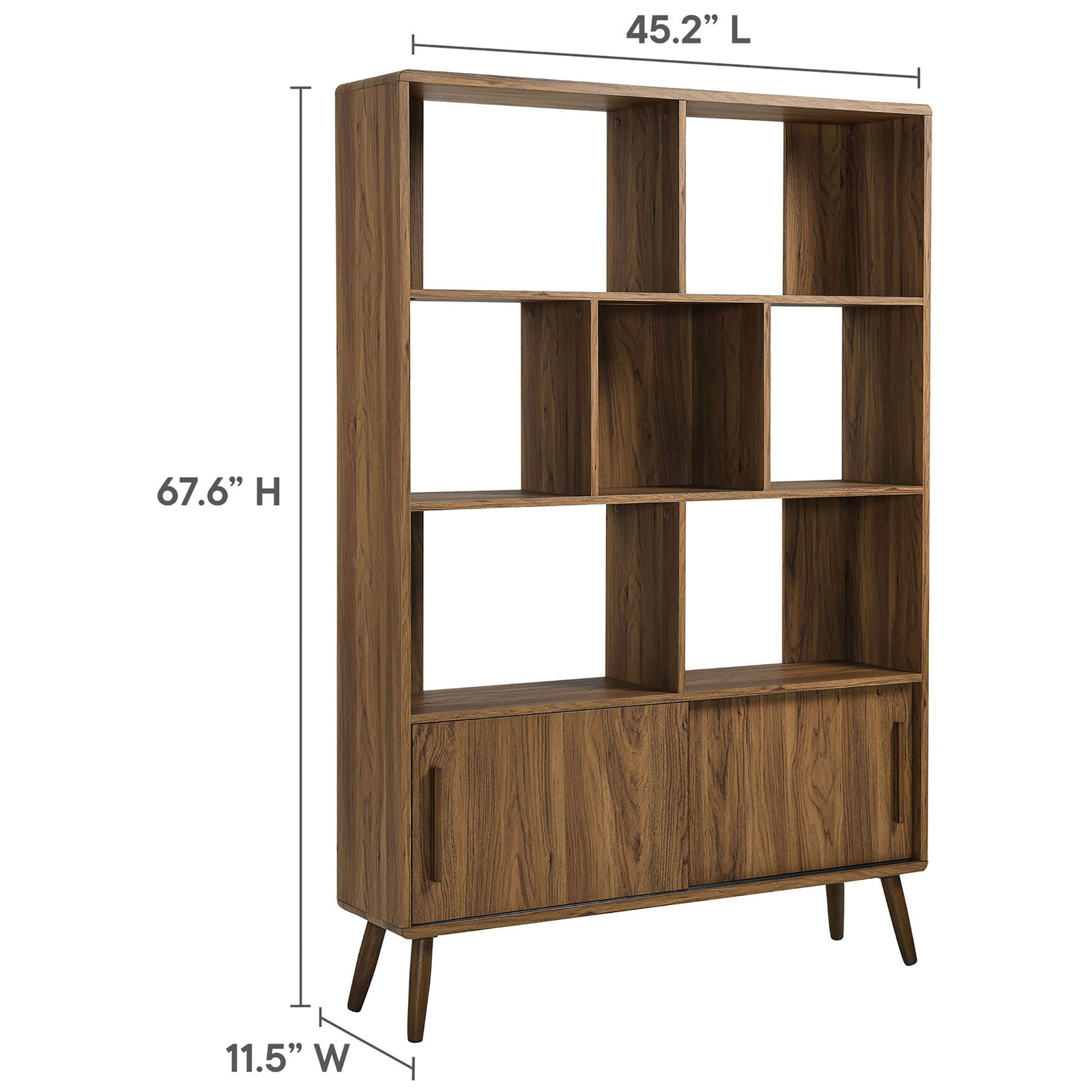 Overall dimensions for the Transmit bookcase for easy planning || EEI-7193-WAL || dimension_studio