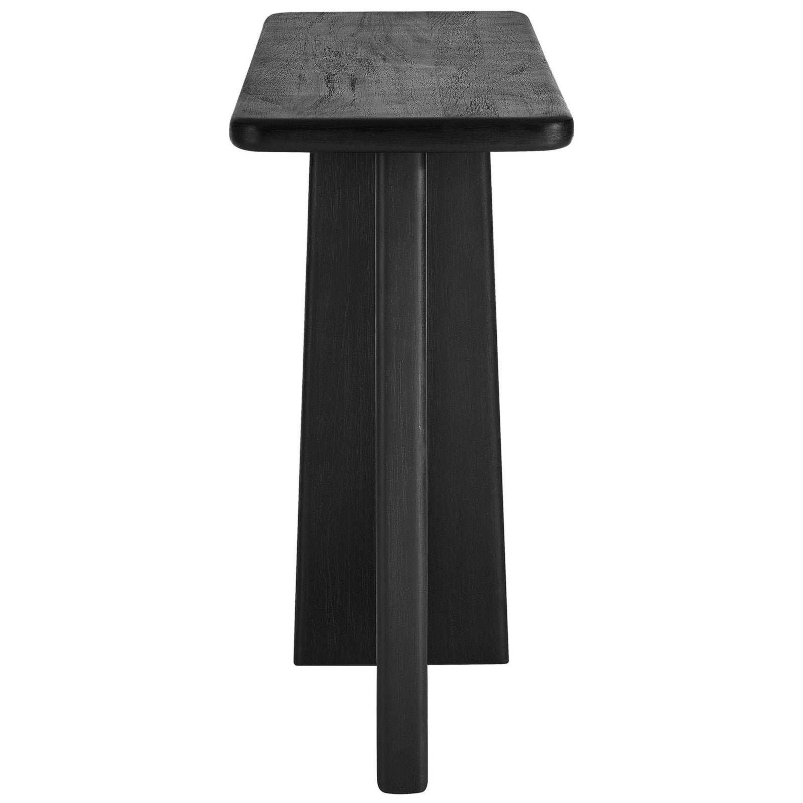 Slim console table featuring tapered legs and a softly rounded tabletop edge || EEI-7197-BLK || side_studio