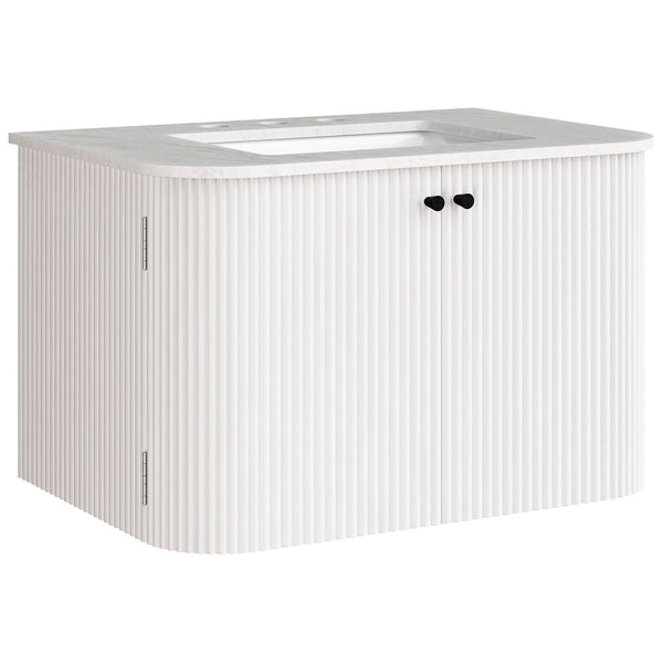 Rounded corners and vertical fluting deliver a refined, contemporary look || EEI-7208-IVO || front_angle_studio