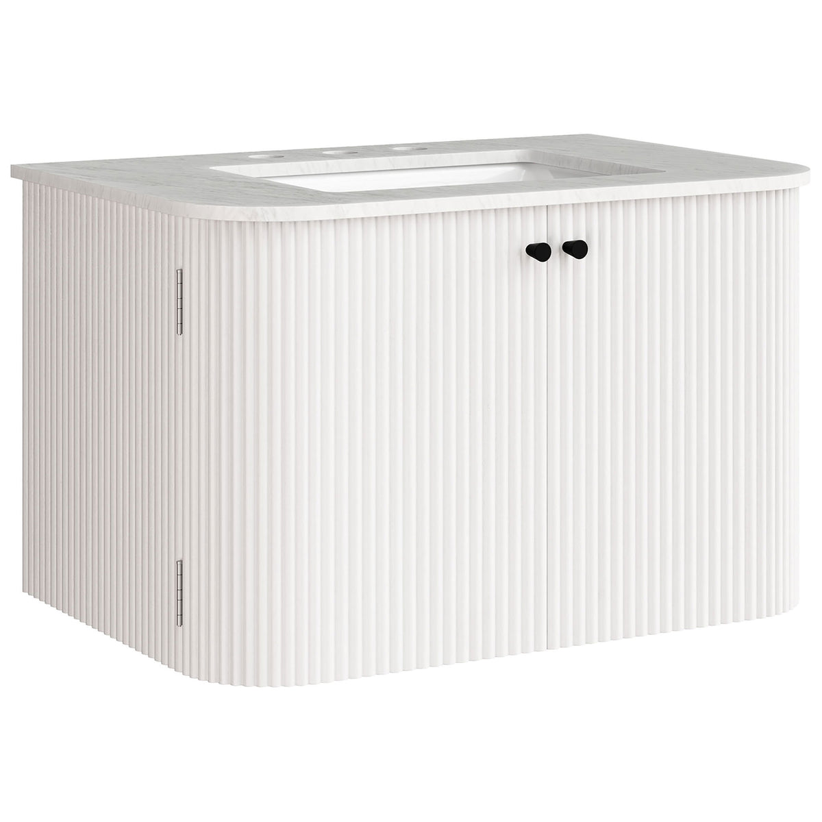Rounded corners and vertical fluting deliver a refined, contemporary look || EEI-7208-IVO || front_angle_studio