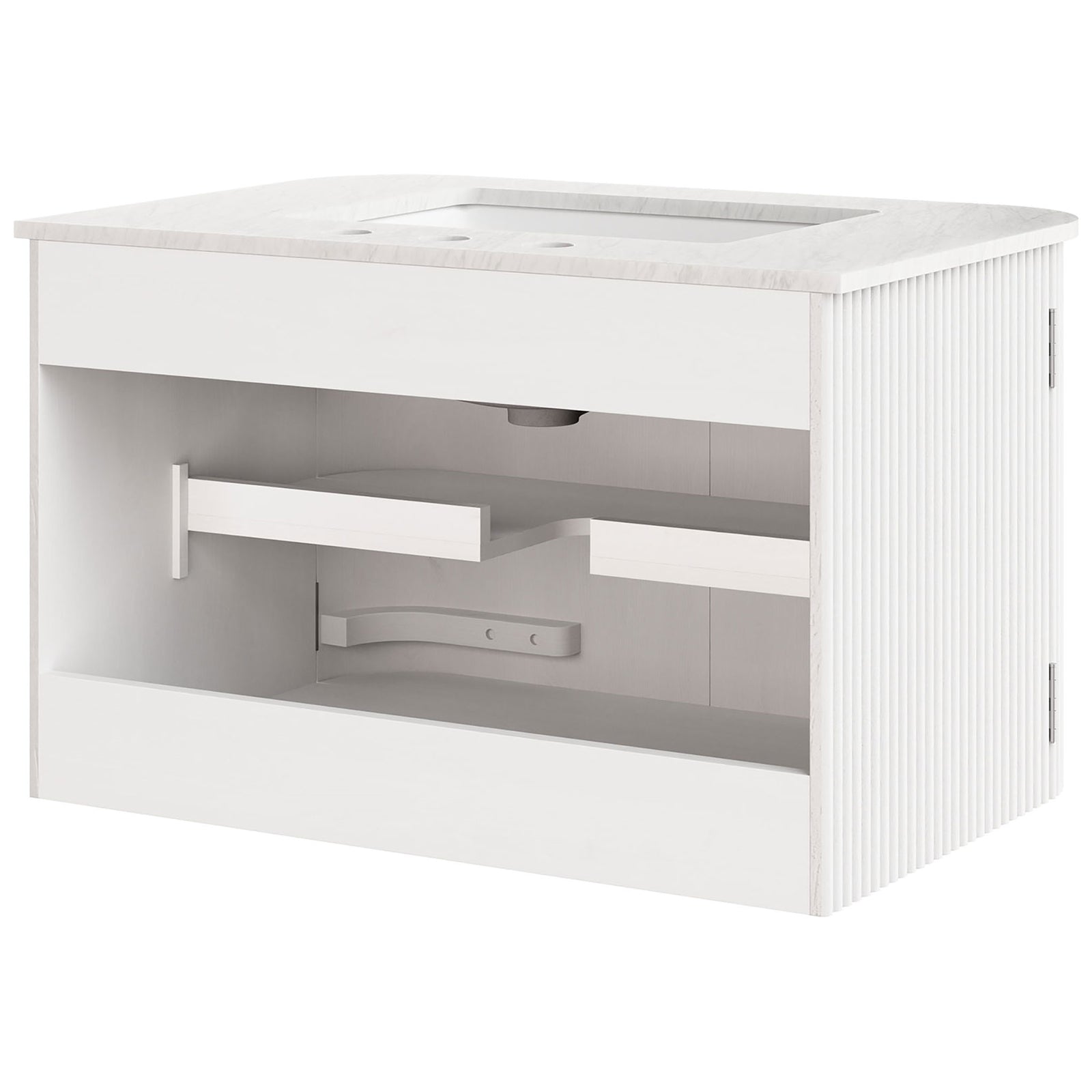 Open back accommodates easy plumbing connections || EEI-7208-IVO || back_studio