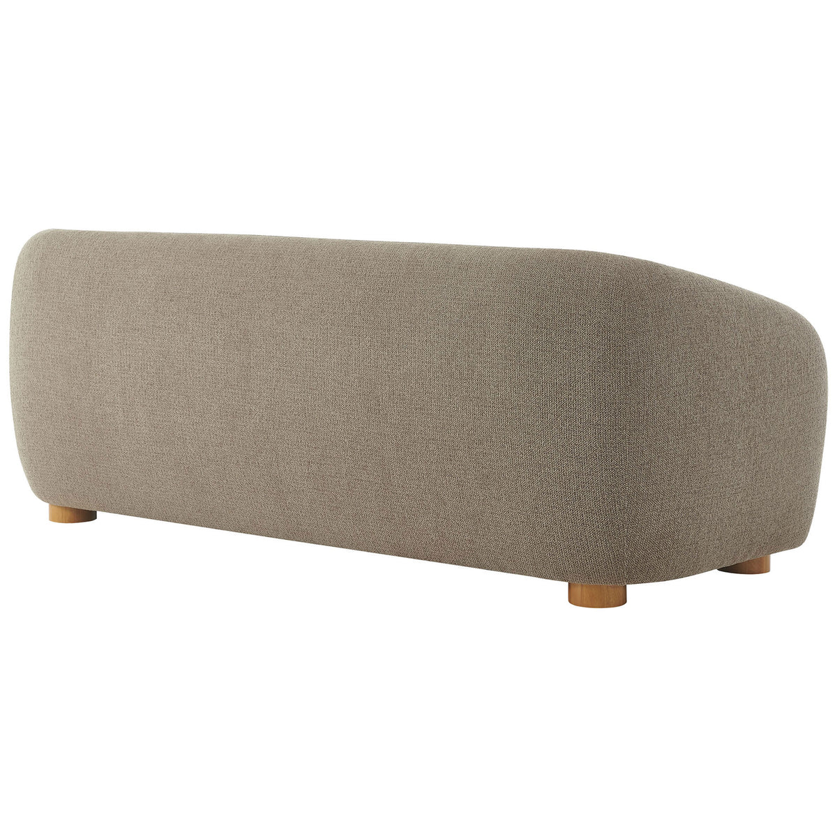 Smooth rounded back of the taupe chenille sofa with low profile and clean minimalist lines || EEI-7217-TAU || back_studio