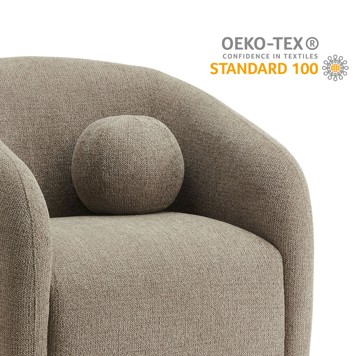 OEKO-TEX Standard 100 certified upholstery for a safer, comfortable seat you can relax in || EEI-7218-TAU || callout_studio