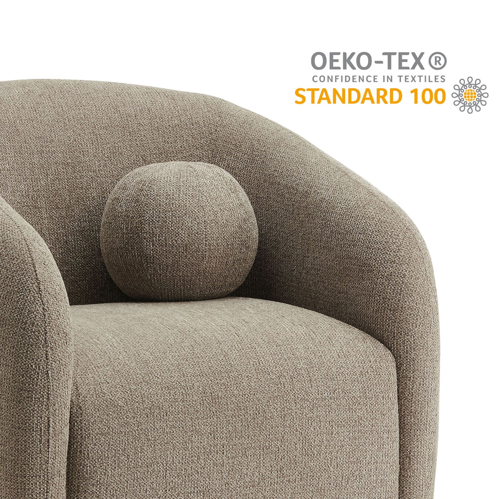 OEKO-TEX Standard 100 certified upholstery for a safer, comfortable seat you can relax in || EEI-7218-TAU || callout_studio