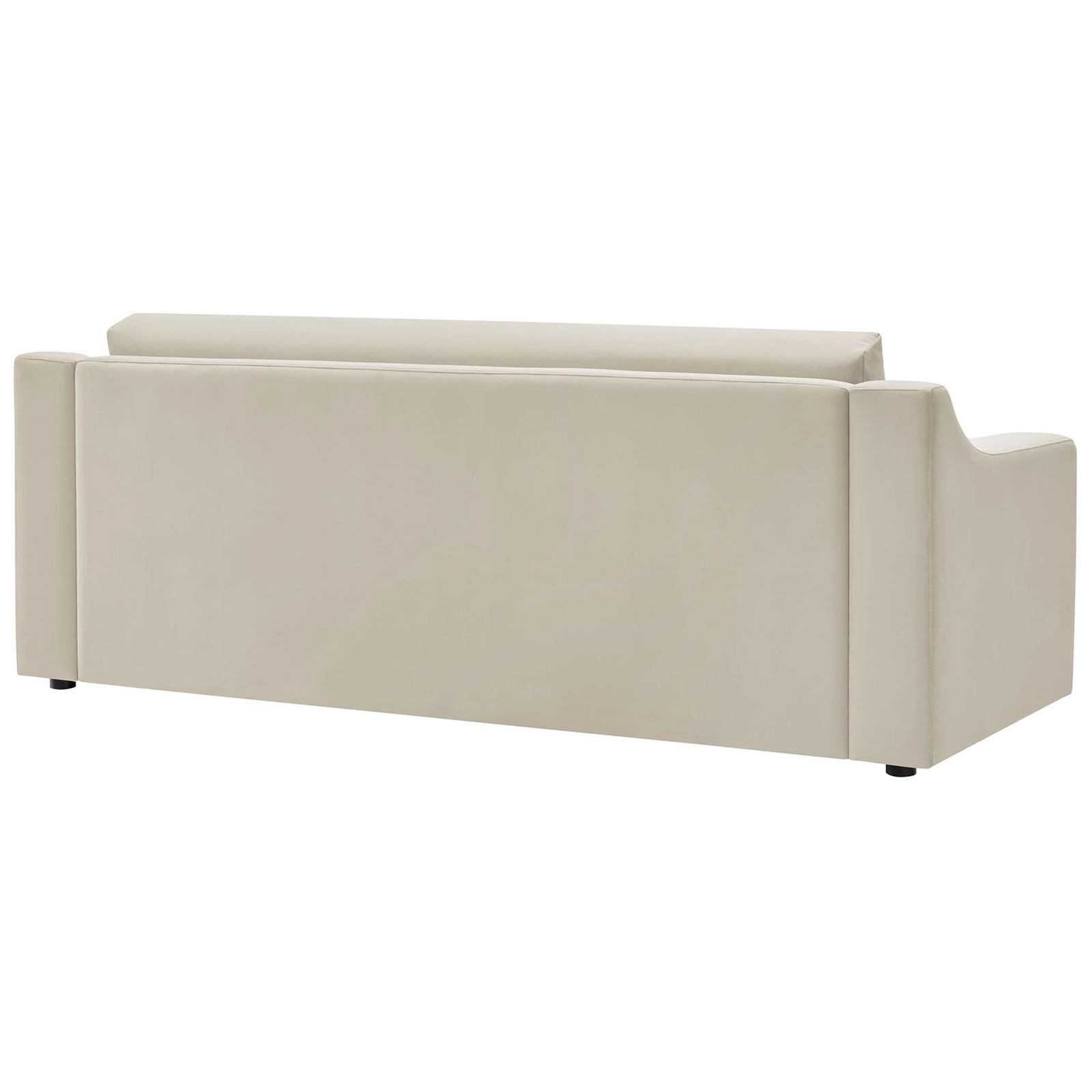 Alabaster performance velvet sofa with smooth, seamless back and clean modern lines || EEI-7219-ALA || back_studio