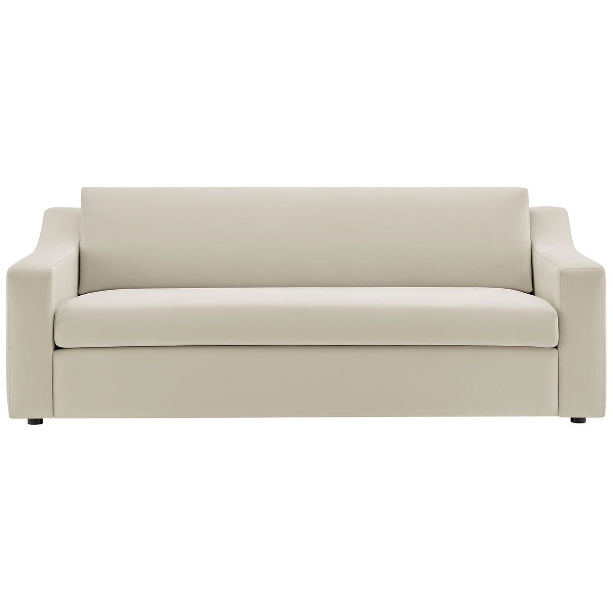Alabaster performance velvet sofa with deep cushioned seat and plush supportive back cushions || EEI-7219-ALA || front_studio