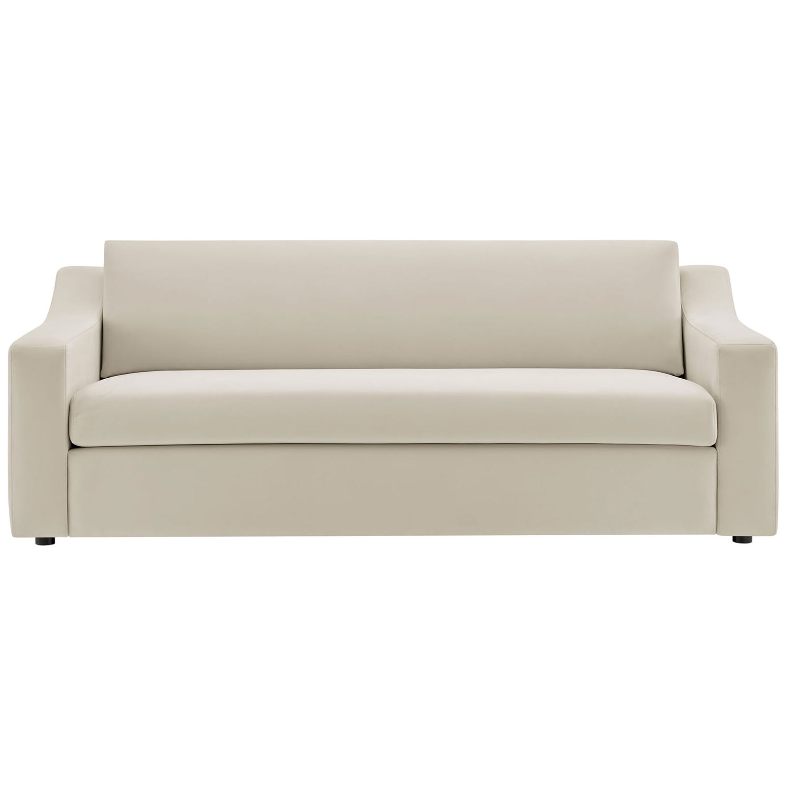 Alabaster performance velvet sofa with deep cushioned seat and plush supportive back cushions || EEI-7219-ALA || front_studio