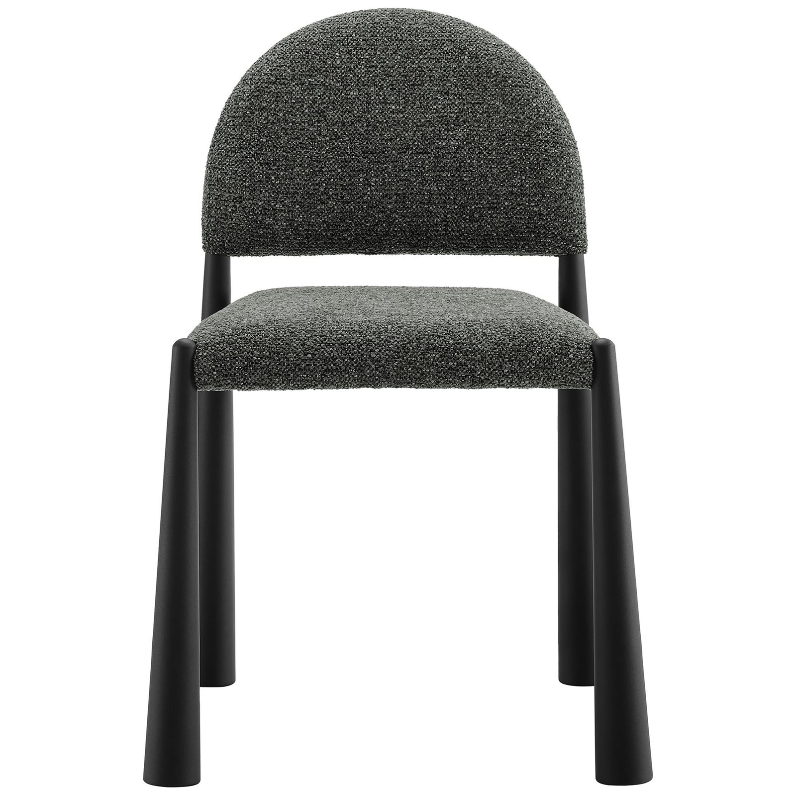 Hayley black anthracite fabric dining chair with semi-circle back and plush padded seat. || EEI-7220-BLK-ANT || front_studio