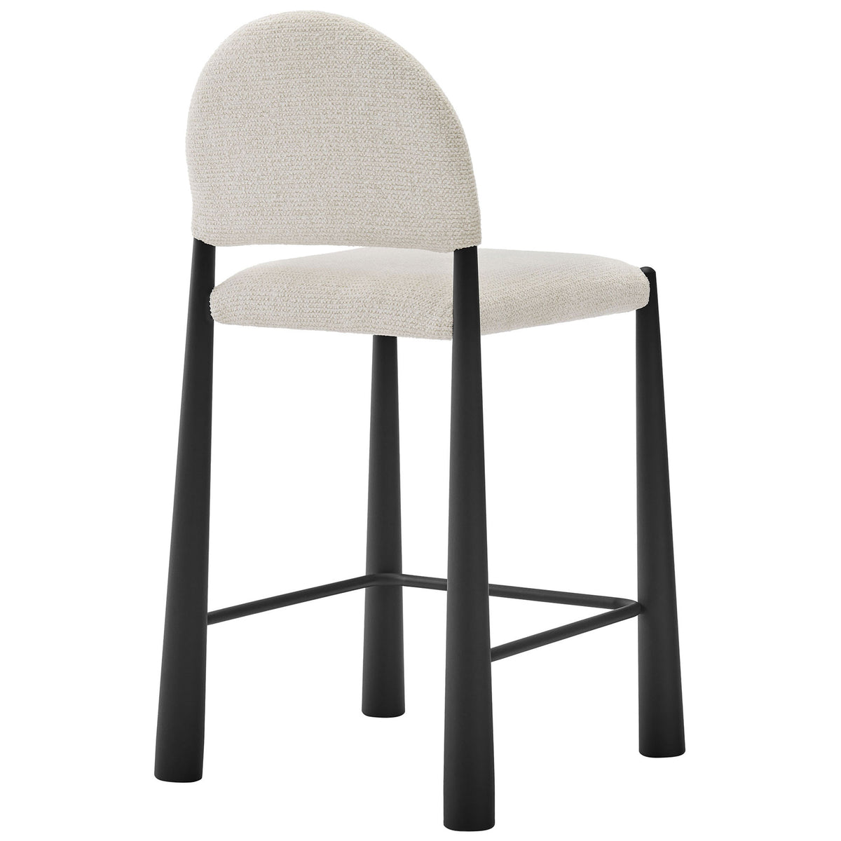 Curved semi-circle back and flared legs create a bold, modern silhouette in black and cream || EEI-7221-BLK-CRE || back_angle_studio