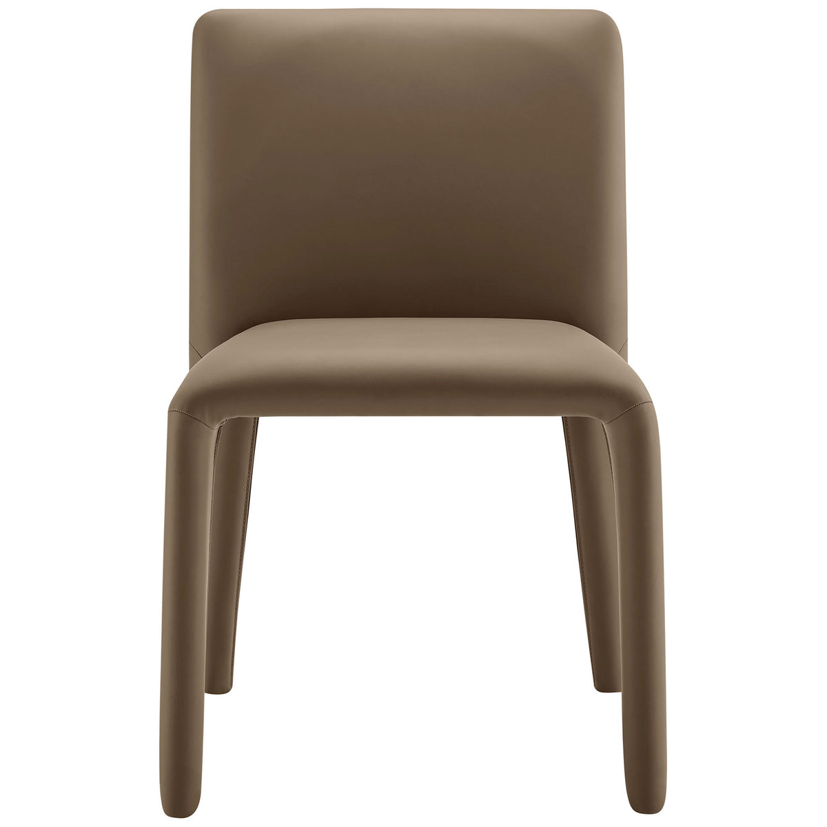Rhodes mushroom brown vegan leather dining chair with fully upholstered seat, back, and legs || EEI-7223-MUS || front_studio