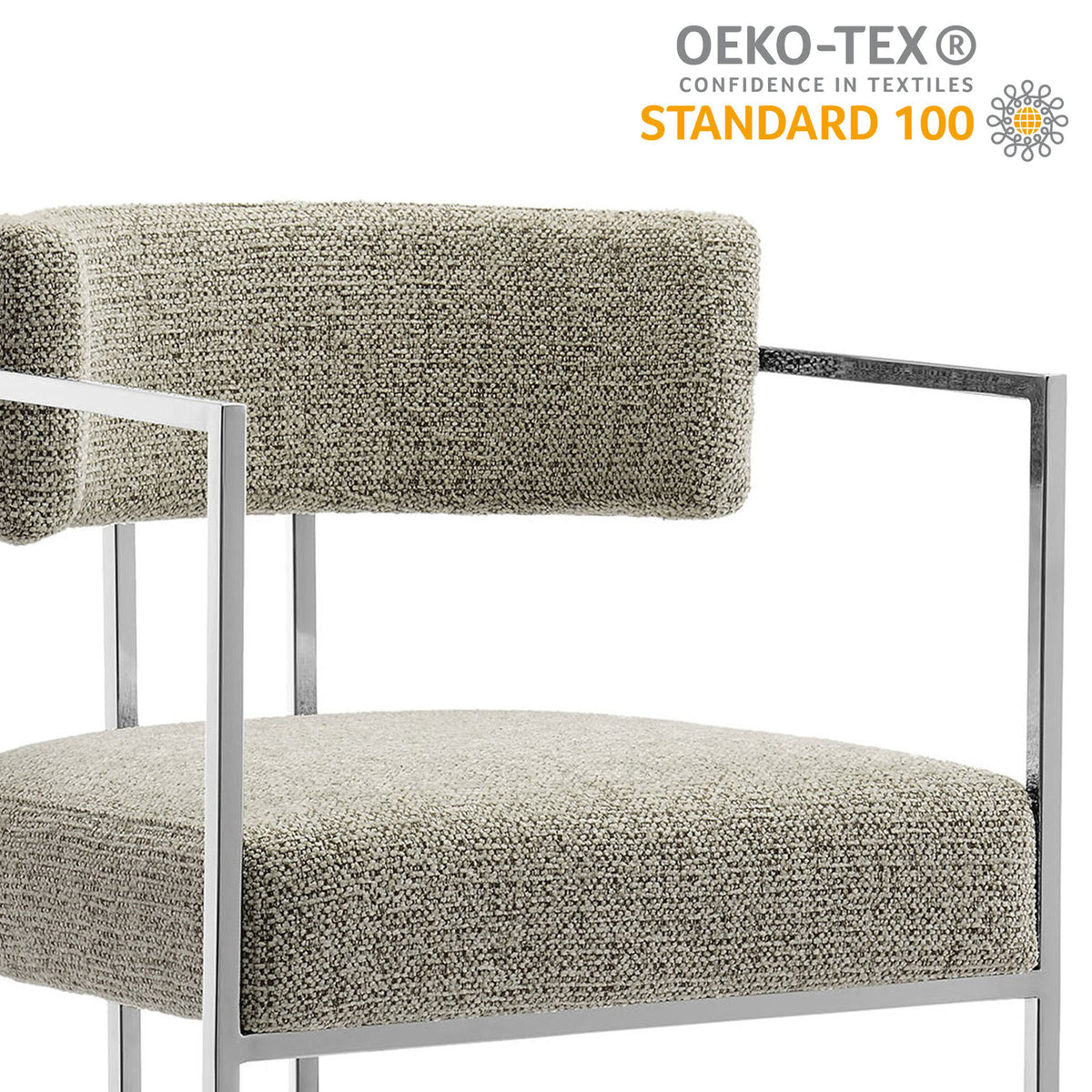 OEKO-TEX Standard 100 certified fabric ensures confidence in everyday comfort || EEI-7227-SLV-WHE || callout_studio