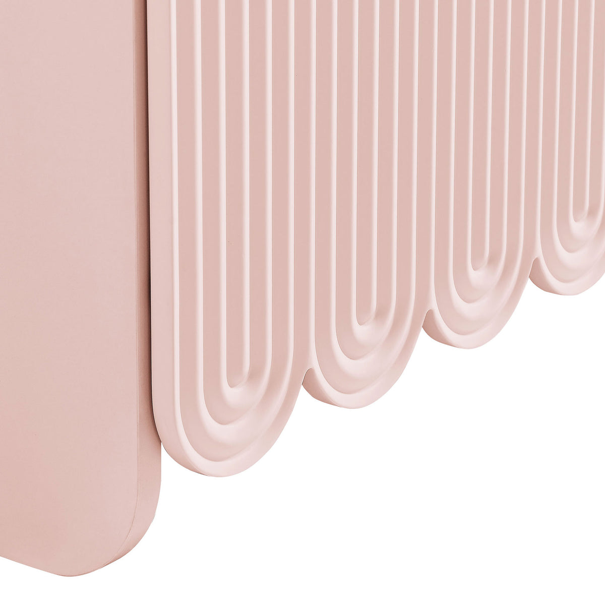 Sculpted fluted ridges and scalloped edge detailing in a soft pink finish || EEI-7241-PNK || detail_studio