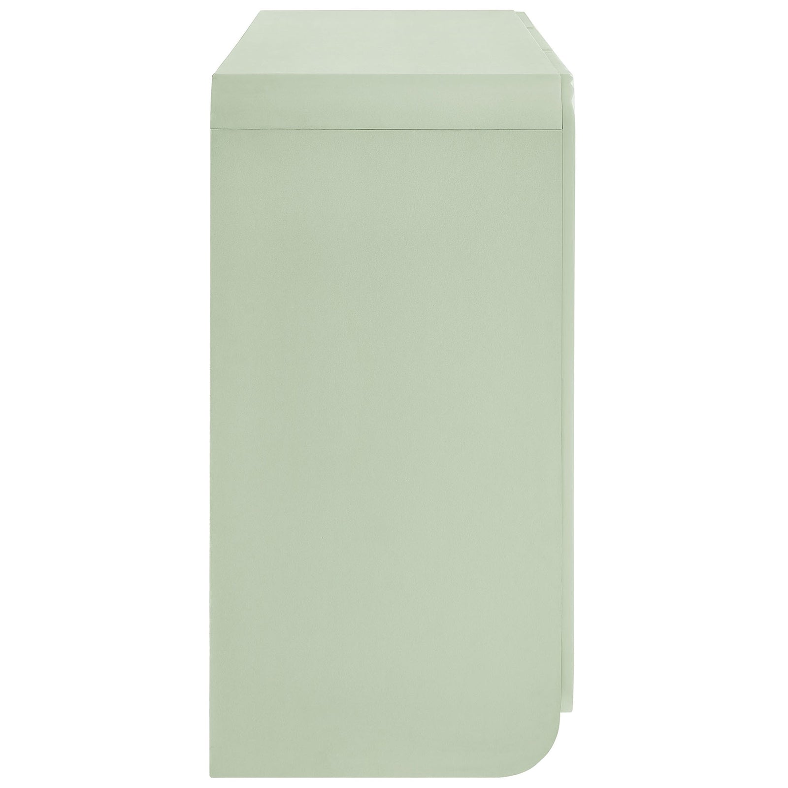 Streamlined silhouette of the Dahlia sideboard highlighting its smooth waterfall edges || EEI-7241-SGE || side_studio