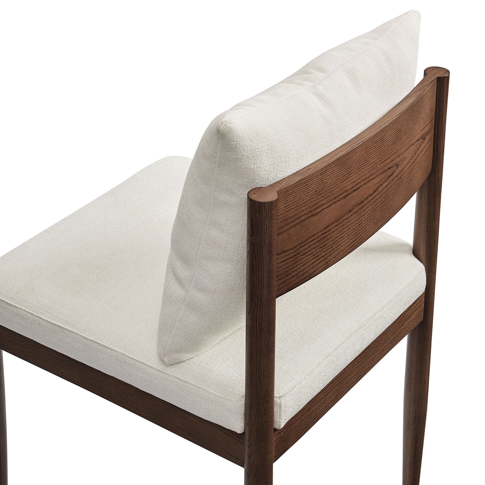 Plush removable back pillow in slub weave salt fabric offers inviting support and tactile texture. || EEI-7242-SAL || detail_studio